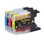 3 C/M/Y XL Ink Cartridges compatible with Brother MFC-J6510DW & MFC-J6710DW 