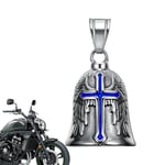 Retro Punk Stil Guardian Bell Motorcykel Klockor Män Kors Lyckoklocka Ängelving Riddarklocka Metallhänge MotorcykeltillbehörBY D