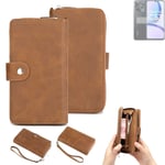 2in1 protection case for Realme C53 wallet brown cover pouch