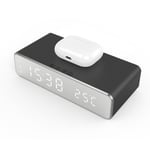 Electric Alarm Clock Multifunctional 5W Output Wireless Charging Clock With
