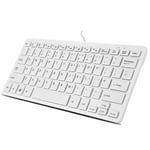 White Mini Slim USB Wired Keyboard For PC Laptop Apple Mac Desktop UK Layout NEW