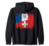 France Switzerland Flags | Half Swiss French Roots Vintage Zip Hoodie