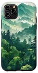 Coque pour iPhone 11 Pro Green Mountain Pop Mount Arbre à douille Bois