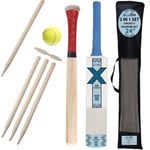 2-in-1 Size 5 Cricket Set And 24Inch Rounders Complete Set With Mesh Carry Bag