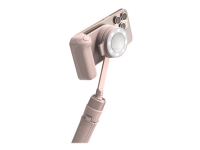 ShiftCam SnapGrip Creator Kit - telefonholder for mobilfotografering med stativ og en lampe som støtter trådløs lading med en innebygd 3200mAh strømbank (MagSafe) (kritt rosa)