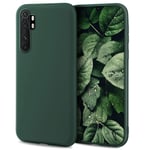 Moozy Minimalist Series Silicone Case for Xiaomi Mi Note 10 Lite, Midnight Green - Matte Finish Lightweight Mobile Phone Case Ultra Slim Soft Protective TPU Cover with Matte Surface