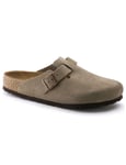 Birkenstock Boston Suede Soft Footbed Mules - Taupe Size: UK 9, Colour: Taupe