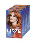 Schwarzkopf Womens 3x Live Color + Lift Permanent Colour Hair Dye, L74 Tangerine Twist - Cream - One Size