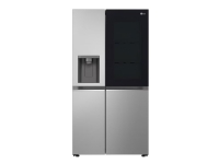 LG GSGV80PYLD - Kjøleskap/fryser - side-ved-side med vannautomat, isdispenser - Wi-Fi - bredde: 91.3 cm - dybde: 73.5 cm - høyde: 179 cm - 635 liter - Klasse D - prime silver