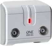 One for All Signal Booster/Splitter for TV - 2 Outputs (14X Amplified) - Plug an