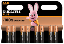 S18703 DURACELL AA PLUS POWER +100%, PACK OF 8