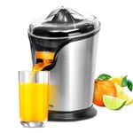 Geepas 100W Citrus Juicer Electric Orange Juicer | Professional Brushed Stainless Steel Fruit Juicer | Squeezes Oranges Lemons Lime Juices | Freshly Pressed Fruit Juices in Seconds - 2 Year Warranty