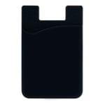 Phone Wallet, 3M Stick On Adhesive Card Sleeve Silicone Holder Pocket Pouch Stretchy Slim, Credit Debit ID Card Holder, Works for iPhone Android and All Smartphones (Black 1 Pack)