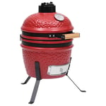 2-in-1 Kamado Barbecue Grill Smoker Ceramic 56 cm Red vidaXL