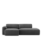 NO GA - Brick 2-Seater Chaise Lounge Open End Right - Shadow Dark Grey