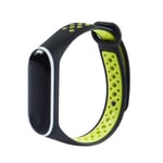KOMI Straps compatible with Xiaomi mi Band 4 / mi band 3, Colorful Women Men Silicone Fitness Sports Replacement Band(black/green)