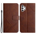 SKALO Samsung A13 4G Embossed Plånboksfodral i PU-Läder - Brun Brun