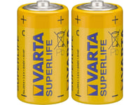 Varta Superlife Zinc Carbon Batteri / 1,5V / C / R14p Foliepakket 2 Stk.