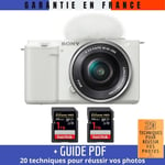 Sony ZV-E10 + 16-50mm Blanc + 2 SanDisk 1 TB Extreme PRO UHS-I 170 MB/s + Guide PDF ""20 TECHNIQUES POUR RÉUSSIR VOS PHOTOS