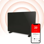 Smart Glass Panel Heater 2000 W, Amazon Alexa, Black, Igenix IG9521BLWIFI