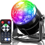 7 färger Strobe Ljus Ljud Aktiverat Scen med Fjärrkontroll Disco Ball Lampor för Hem