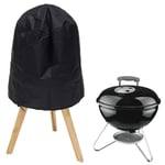 JDSKM Round BBQ Grill Cover 14"-15" 38 * 40cm Fits For Weber Smokey Joe Serving Indoor Outdoor Dust Protector Black Silver Color,38x40cm