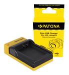Patona Slim micro-USB Lader for Canon LP-E10 EOS EOS1100D EOS-1100D Rebel T3 LP-E10 Kiss X 15060151629 (Kan sendes i brev)