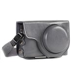 MegaGear MG1261 Ever Ready Leather Camera Case compatible with Panasonic Lumix DC-TZ95, DC-TZ90 - Gray