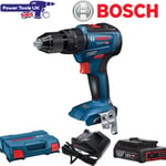 Bosch GSB18V-55 12 18v 1x 2Ah Brushless Combi Drill c/w Battery, Charger, L-Case