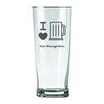 Valentines Engraved Pint Glass - I Love Beer Image with Personalised Message