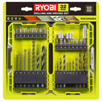 Ryobi RAK32DDMIX Kit 32 Bits 1/4" Drill Bits Screwdriver Case