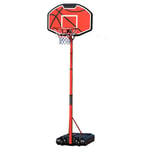 Nologo Red Children's Basketball Hoop with Wheels, Outdoor Portable Basketball System for Toddler Adult Training - High 1.75-2.6M BTZHY