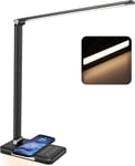 BIENSER LED Desk Lamp with Wireless Charger, USB Charging Port, Table Lamp with