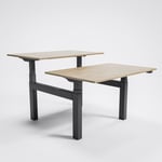 Höj och sänkbart dubbel skrivbord AdjusTable Bench PRO6, Storlek 180x80 cm, Bordsskiva Ek, Stativ Svart