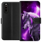 Sony Xperia 10 II Plånboksfodral Lila Varg