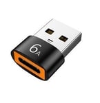 USB-A 3.0 til USB-C OTG adapter - 6A - Sort