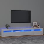 vidaXL Tv-bänk med LED-belysning vit högglans 240x35x40 cm 3152726