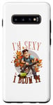 Coque pour Galaxy S10+ I'm sexy and I blow it funny leaf blower dad blague