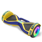 QINGMM Hoverboard,Two Wheel Self Balancing Car with LED Flash Lights And Bluetooth Speaker,Smartphone Control Electric Scooters,for Kids Adult,Yellow