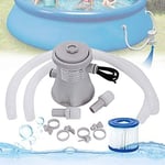 Clear Cartridge Filter Pump for Above Ground Pools, Filter Set,Pool Filter Fit Electric Swimming Pool Filter Pump for Above Ground Pools