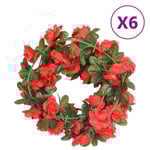 Julkransar med blommor 6 st röd 240 cm