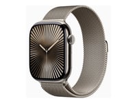 Apple Watch Series 10 (Gps + Cellular) - 46 Mm - Naturlig Titan - Smart Klocka Med Milanesisk Loop - Nät Av Rostfritt Stål - Naturlig - Bandstorlek: S/M - 64 Gb - Lte, Wi-Fi 4, Uwb, Bluetooth - 4G - 41.7 G