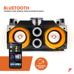 Battery Powered Portable Stereo Ghetto Speaker with Bluetooth USB & Lights 100w