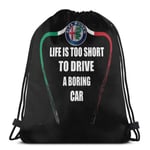 WH-CLA Drawstring Bags Life Is Too Short To Drive A Boring Car Casual Drawstring Bags Print Drawstring Backpacks Lightweight Unique Storage Cinch Bags Outdoor Women Beach Bag Men For Gym