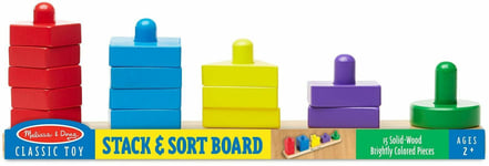 NEW Latest Beautiful Melissa and Doug Stack Sort Board Toy 16 wooden Pieces_UK