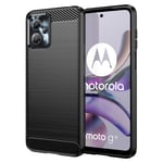 Motorola Moto G13 / G23 Brushed Carbon Fiber Plast Deksel - Svart