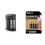 Energizer Battery Charger, Recharge Pro, for AAA and AA Batteries (4x AA Rechargeable Batteries Included) & Duracell Rechargeable AA 2500 mAh Batteries ideal for Xbox controller, pack of 4