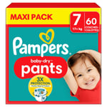 Couches Culottes Bébé Baby Dry Pants 17+ Kg Taille 7 Pampers - Le Pack De 60 Couches