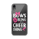 Phone Case Compatible for iPhone 11 Pro Max Cases Scratch-Resistant Shock Absorption Cover Bows Bling A Cheer Thing Cheerleading Crystal Clear