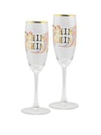 Yvonne Ellen Slogan Champagne Flute Glasses &Ndash; Set Of 2